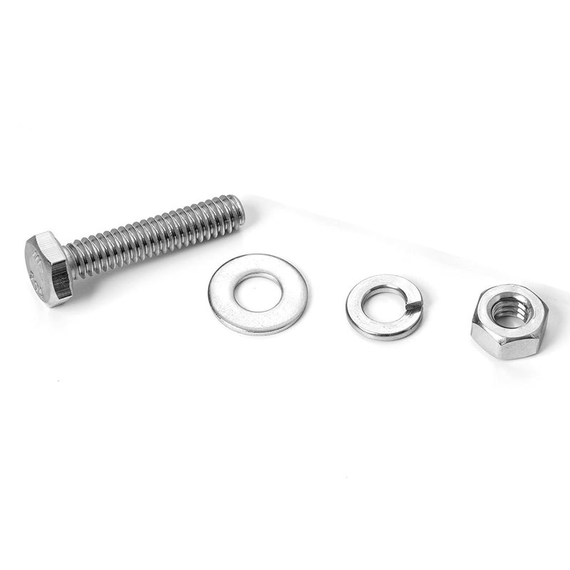 Sprite Science 120PCs 1/4-20 Hex Bolts Screws Hex Nuts Flat Washers Lock Washer Kit, Stainless Steel 304, Fully Threaded Hex Bolt 1/4-20 x 3/4" Length - Image 5